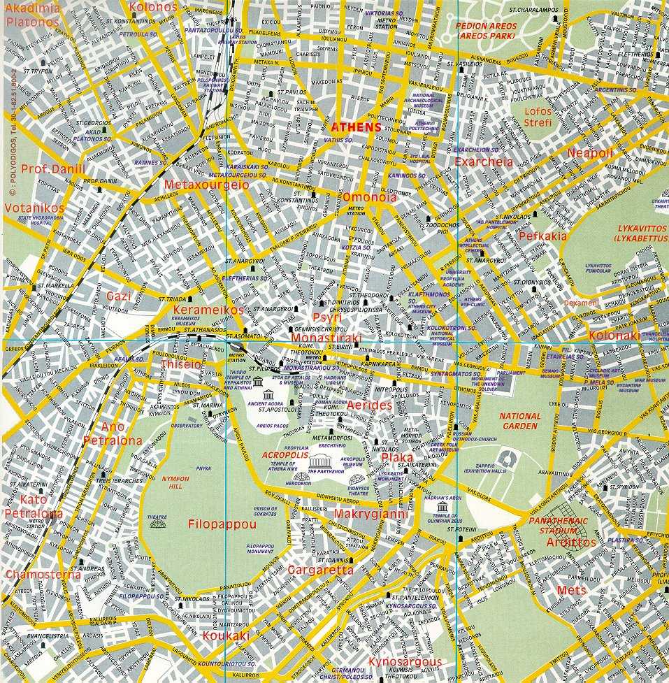 ATHENS MAPS | Athens center map, airport map, attica map, metro map